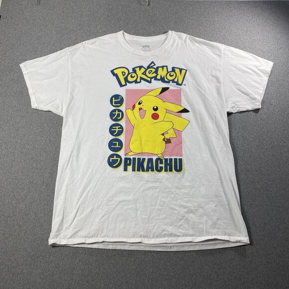 Pokemon Pikachu t-shirt  Unisex white, 100% cotton, 2X - Picture 1 of 3